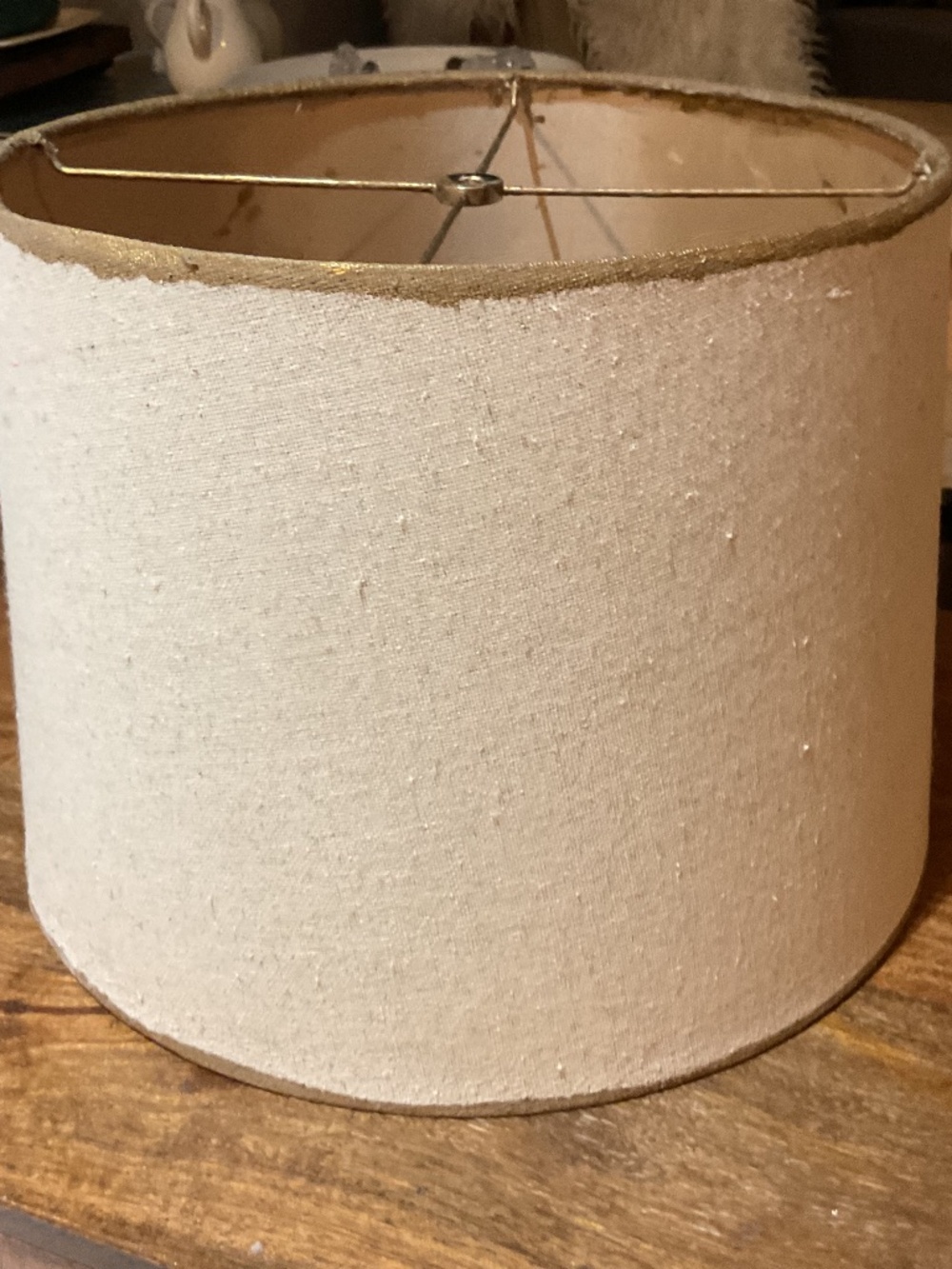 Lamp shade with hand painted gold rim